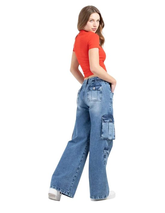 JEANS 3737 LUCKY CINTURA CARGO AZUL MOHICANO - Imagen 3