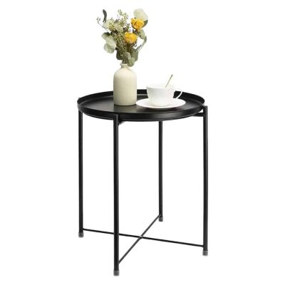 MESA METAL NEGRO PLEGABLE 50 CM 162676 SORENTO