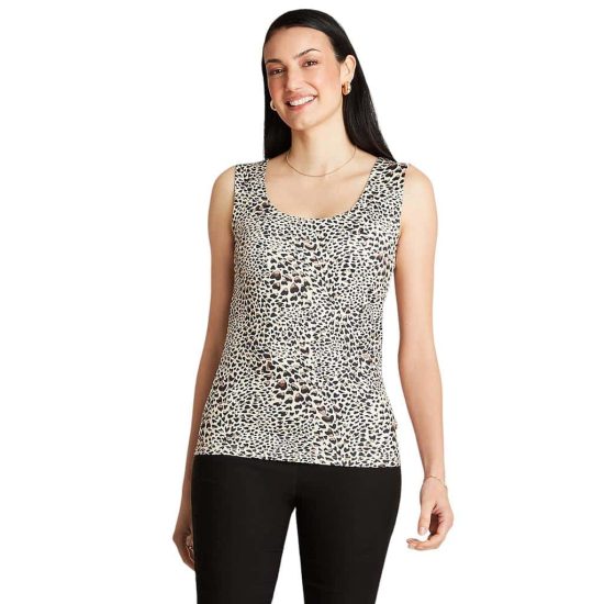 POLERA SIN MANGAS ESTAMPADO BEIGE LDP