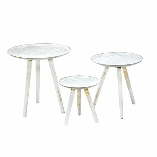 SET 3 MESAS APOYO OLD WHITE MSA