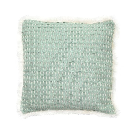 COJIN RELLENO CUADRADO CROCHET VERDE MSA