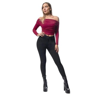 JEANS 3658-01 LEOPARD CINTURA SKINNY NEGRO PRINT MOHICANO