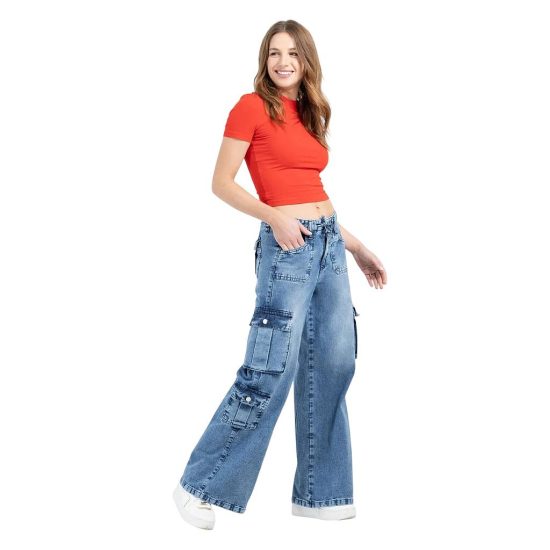 JEANS 3737 LUCKY CINTURA CARGO AZUL MOHICANO