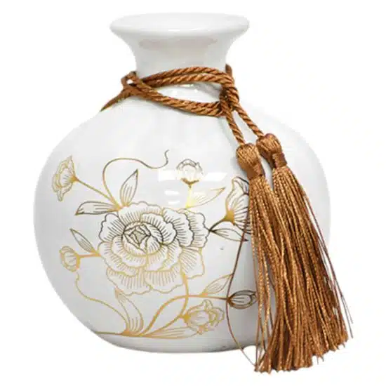 SET FLOREROS PLATO DECORATIVO FLORES BLANCO MSA - Imagen 3