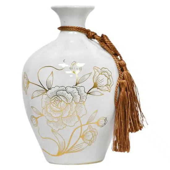 SET FLOREROS PLATO DECORATIVO FLORES BLANCO MSA - Imagen 4