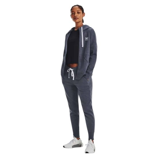 Poleron Mujer Rival Fleece Full Zip Grey Under Armour - Imagen 4