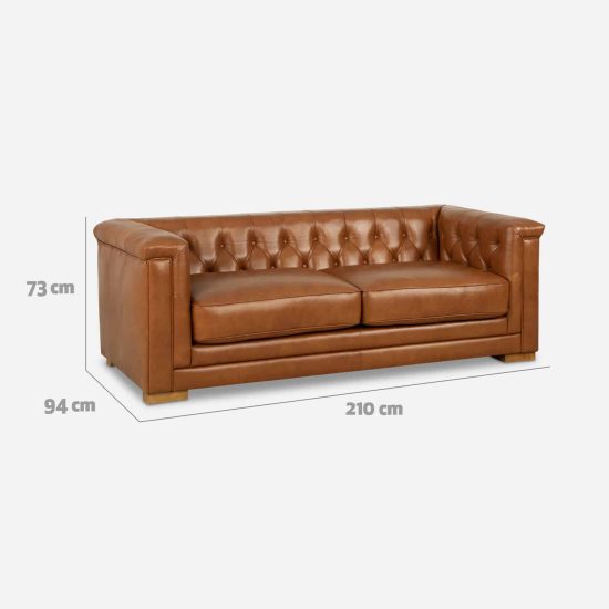 Sofá 3 Cuerpos Cuero Chesterfield Siena - Imagen 3