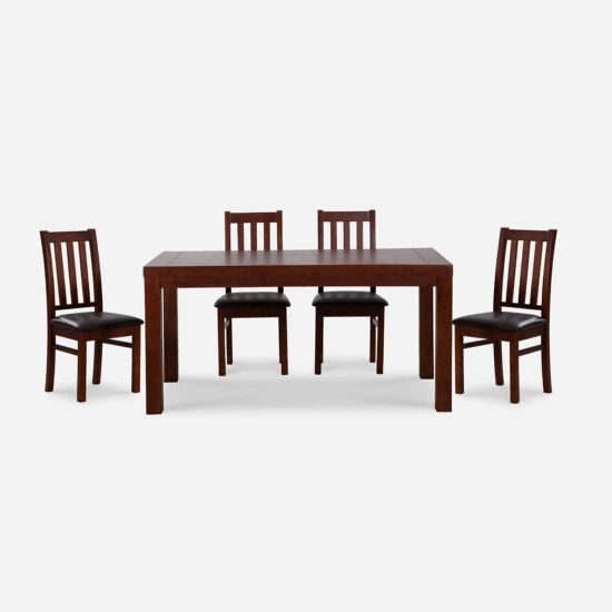 Comedor Ñuble Caramelo 6 Sillas Tapiz Poliuretano Café - Imagen 2