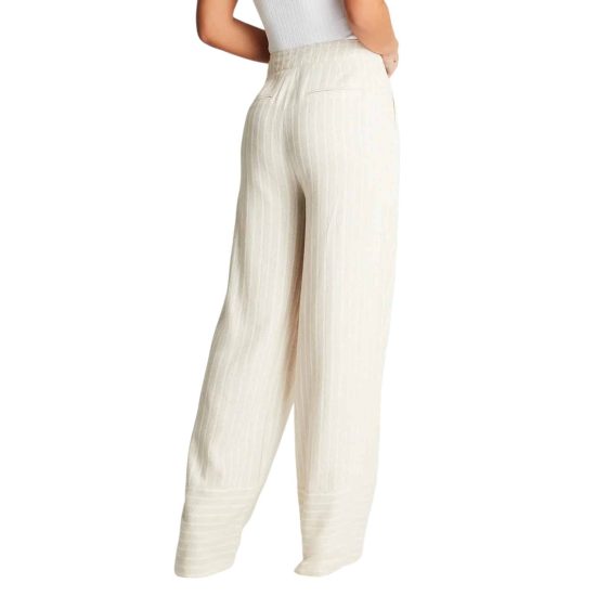 PANTALON DE LINO CON RAYAS BEIGE ACUARELA - Imagen 2