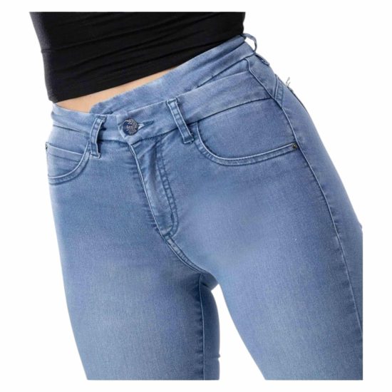 JEANS 3759 AGATHA CINTURA SKINNY CELESTE MOHICANO - Imagen 5