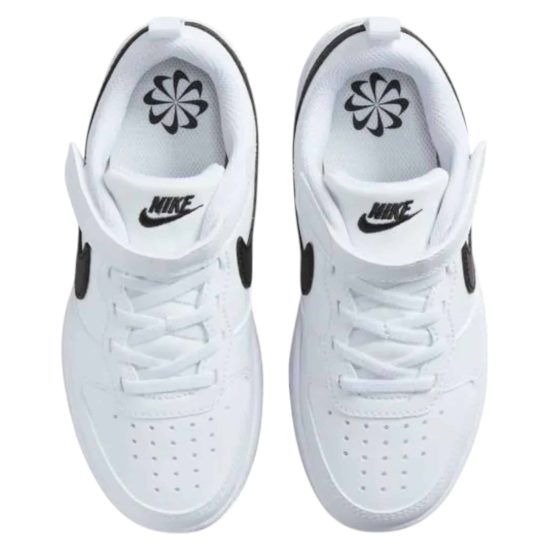 ZAPATILLA KIDS COURT BOROUGH LOW PS WHITE/BLACK NIKE - Imagen 3