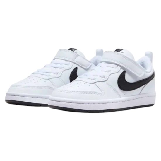 ZAPATILLA KIDS COURT BOROUGH LOW PS WHITE/BLACK NIKE - Imagen 4