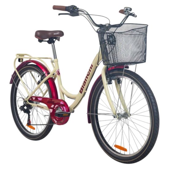 BICICLETA STREET ARO 24 LADY AMARILLO CLARO/BURDEO - Imagen 2