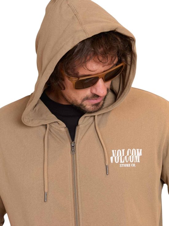 POLERON SCRAMBLED CHANNEL FULL ZIP KHAKI VOLCOM - Imagen 3