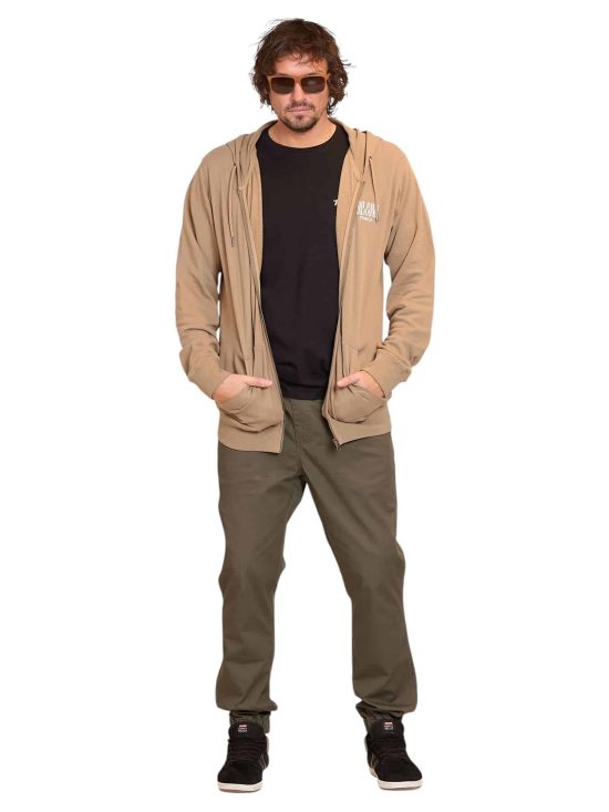 POLERON SCRAMBLED CHANNEL FULL ZIP KHAKI VOLCOM - Imagen 4