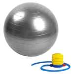 BALON PILATES CON BOMBIN 75 CM GRIS FOUR