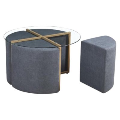Set de Mesa de Centro Paris + 4 Puff