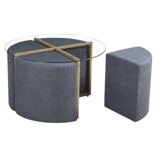 Set de Mesa de Centro Paris + 4 Puff