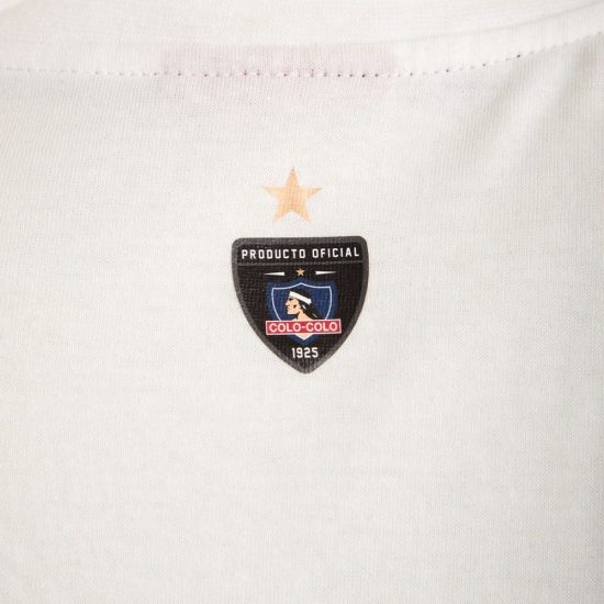 Polera Colo Colo Urbano Blanco y Negro Escudo Front - Imagen 4