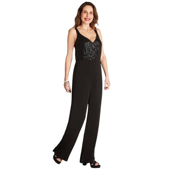 ENTERITO CON LENTEJUELAS SIN MANGA NEGRO LDP - Imagen 4