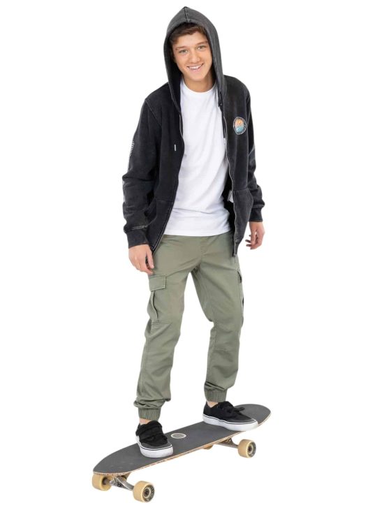 Poleron Juvenil Fullzipper 5O810-MV Liso Black Maui - Imagen 3