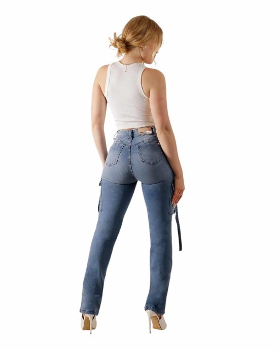 JEANS BUENOS AIRES RECTO BOLSILLOS CARGO LIGHT BLUE DIVINE - Imagen 2