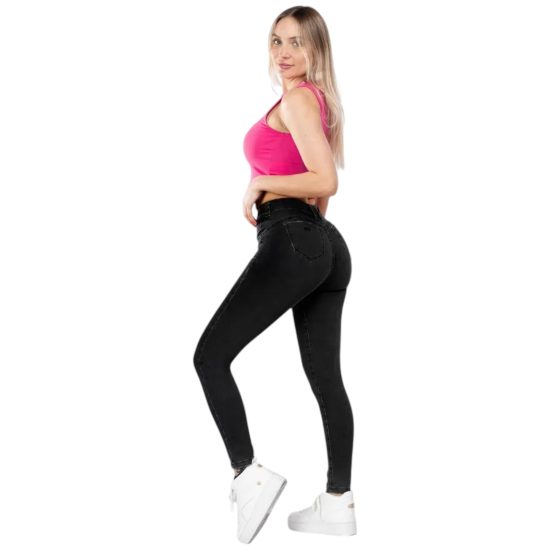 JEANS 3752 SKINNY CINTURA TOBILLO NEGRO MOHICANO - Imagen 2