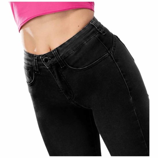 JEANS 3752 SKINNY CINTURA TOBILLO NEGRO MOHICANO - Imagen 4