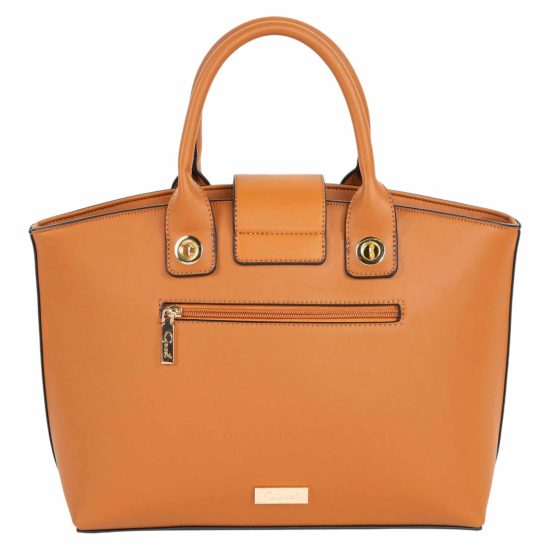 Cartera Dos Asas Grande textil Rafia Tostado CAR3040 Gacel - Imagen 3