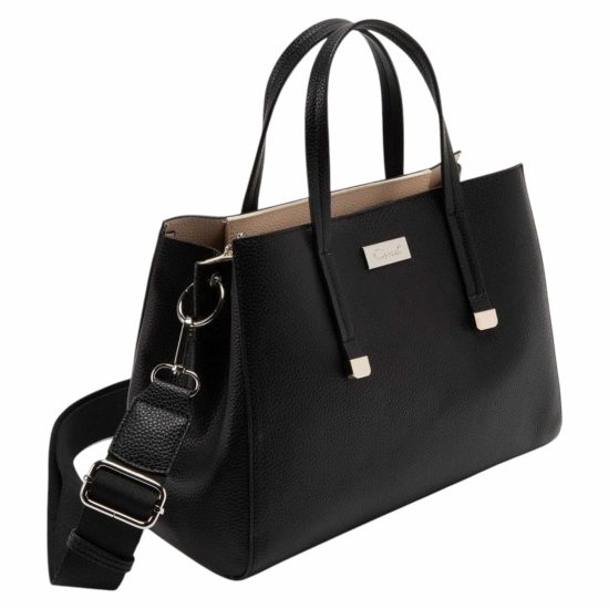 Cartera Dos Asas Mediana Negro CAR3047 Gacel - Imagen 3