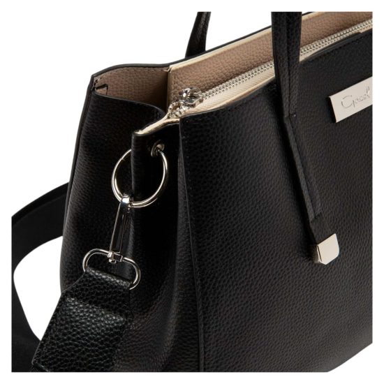 Cartera Dos Asas Mediana Negro CAR3047 Gacel - Imagen 4