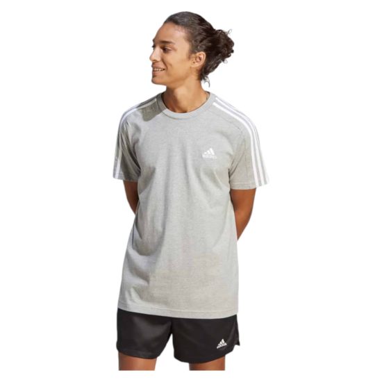 POLERA HOMBRE ESSENTIALS 3S SJ GREY H ADIDAS - Imagen 4