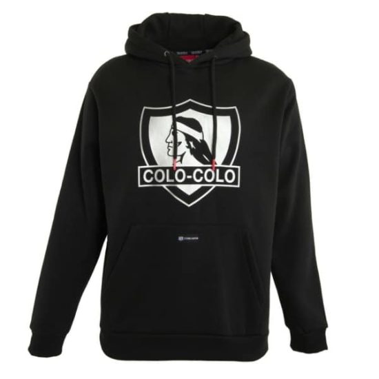 Poleron Hombre Colo Colo Urbano «Escudo» Negro y Gris