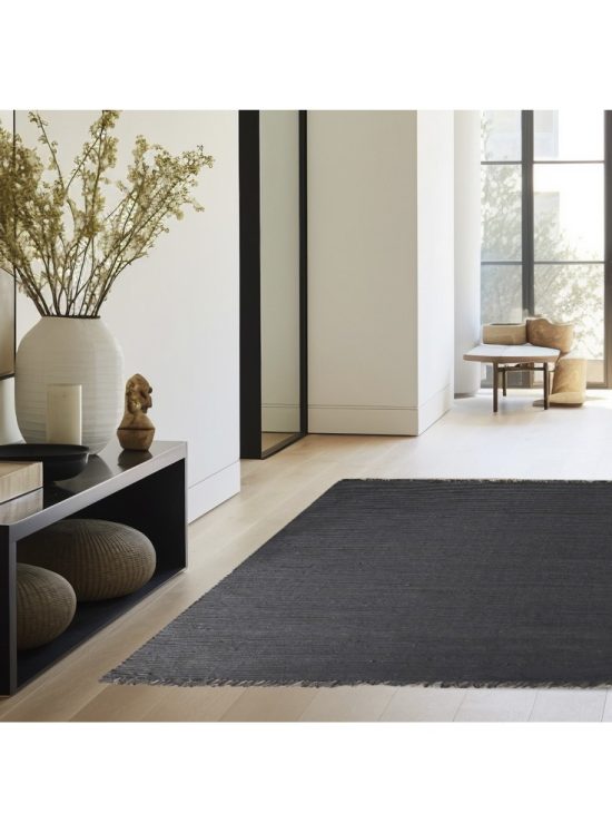 ALFOMBRA JUTE HANDMADE BOMBAY 240X340 NEGRO IDETEX