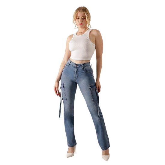 JEANS BUENOS AIRES RECTO BOLSILLOS CARGO LIGHT BLUE DIVINE