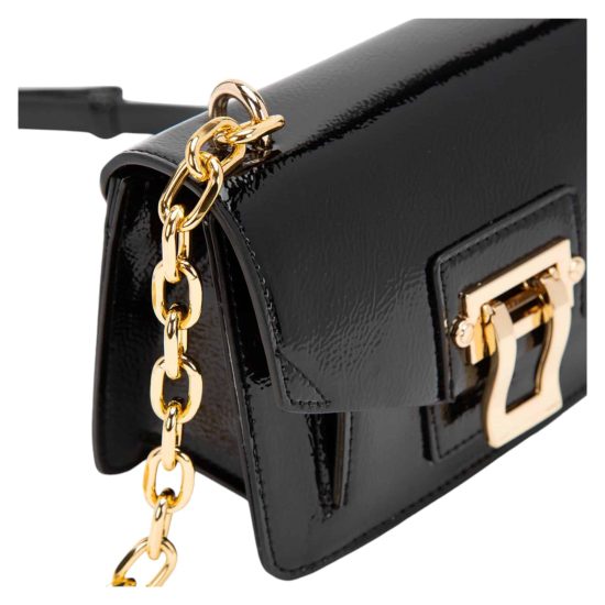 CARTERA RETRO CON TAPA VERNIZ NEGRO GACEL - Imagen 4