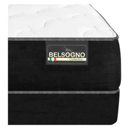 Cama europea Belsogno Plus 2 plazas base dividida + respaldo Black - Imagen 3