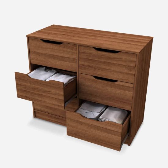 COMODA 6 CAJ NOGAL AMAZONICO 100X85X45 CIC - Imagen 5