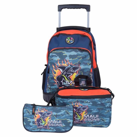 MOCHILA CON RUEDAS 5AM145-KC FULL PRINT YELLOW 27 LTS MAUI - Imagen 4