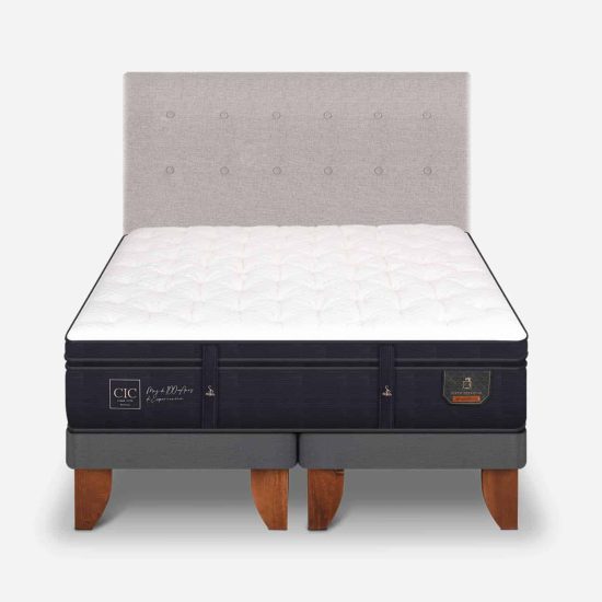 Cama Europea 2 Plazas Super Premium Base Dividida + Respaldo Tigris Cic - Imagen 3