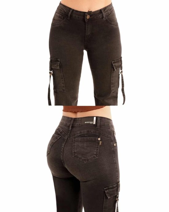 JEANS BUENOS AIRES CARGO RECTO BLACK DIVINE - Imagen 3