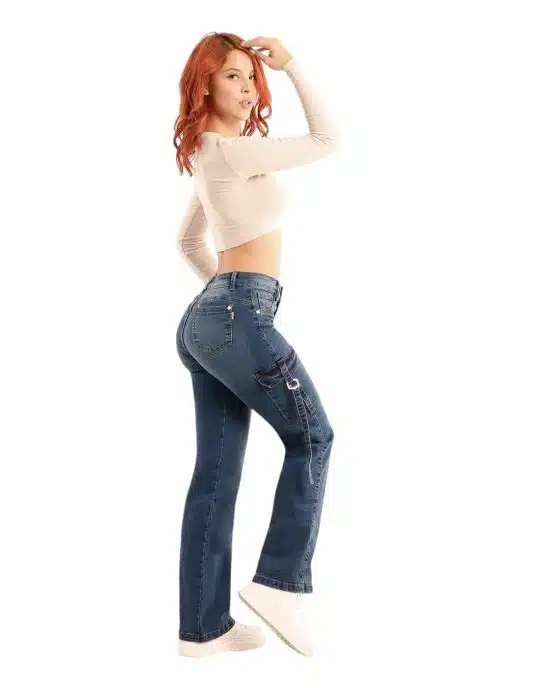 JEANS BUENOS AIRES CARGO RECTO BLUE DIVINE - Imagen 2