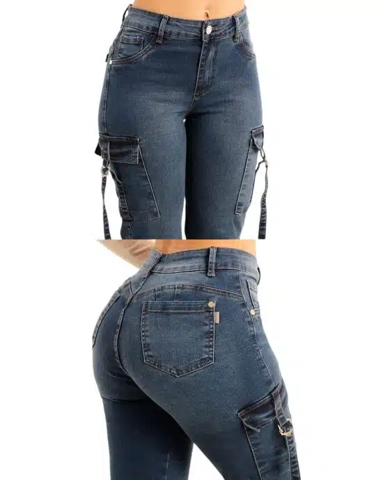 JEANS BUENOS AIRES CARGO RECTO BLUE DIVINE - Imagen 3