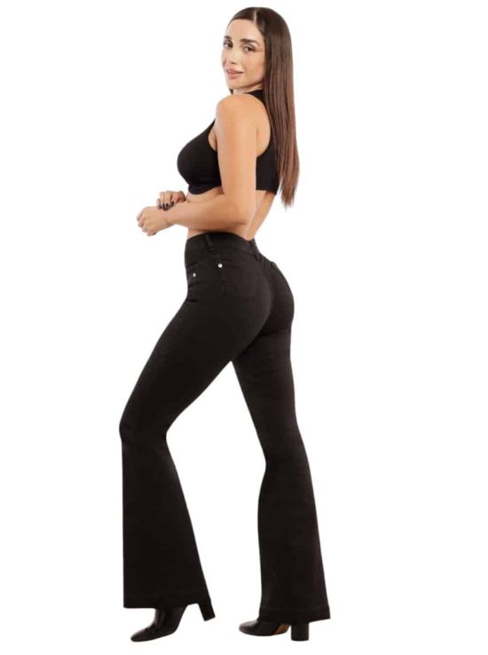 JEANS MUJER FLARE DIVINE NEGRO - Imagen 2