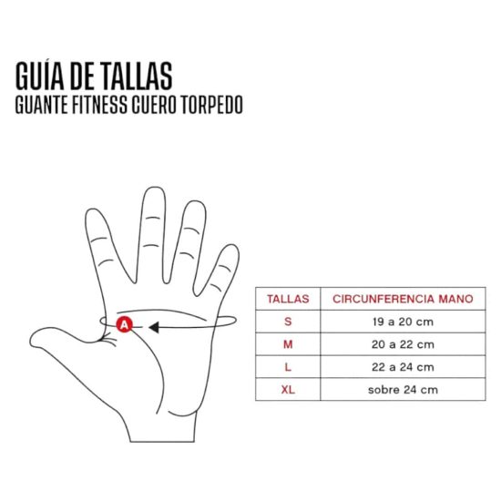 GUANTE FITNESS CUERO MUÑECA TORPEDO - Imagen 3