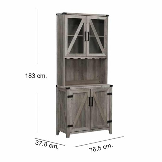 VITRINA 4 PUERTAS GREY WASH MSA - Imagen 4