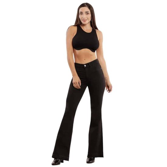 JEANS MUJER FLARE DIVINE NEGRO