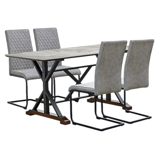 JUEGO COMEDOR STONE GREY 4 SILLAS MSA