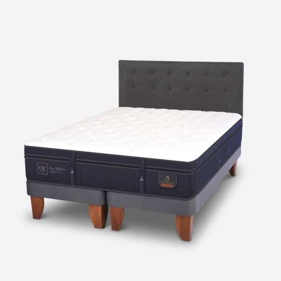 Cama Europea 2 Plazas Super Premium Base Dividida + Respaldo