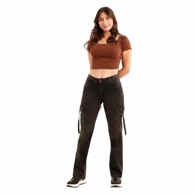 JEANS BUENOS AIRES CARGO RECTO BLACK DIVINE